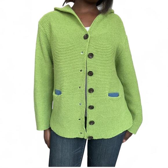 Misslook Green Knitted Hooded Cardigan, Large - Picture 4 of 5